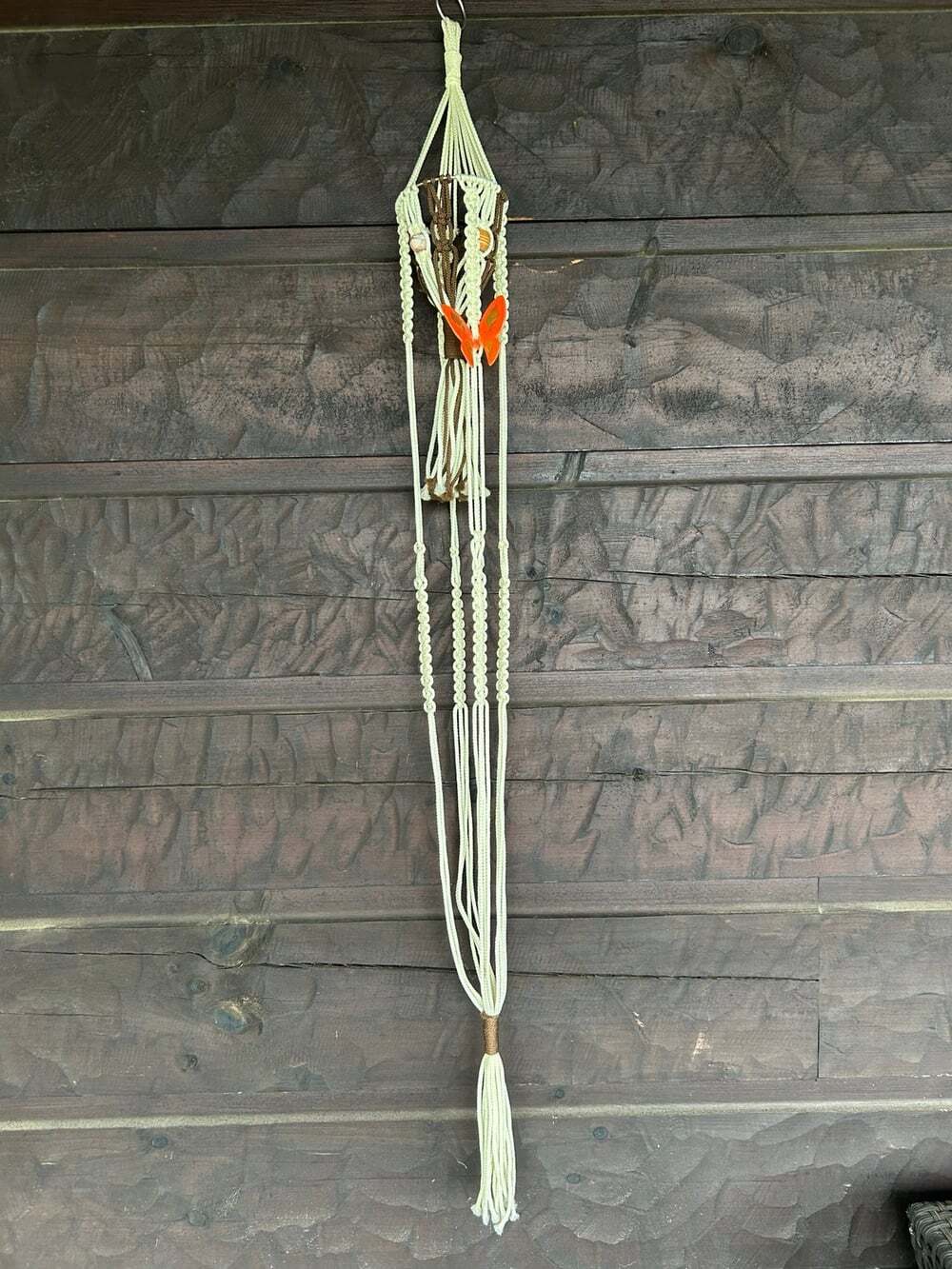 vintage Boho Hippie Macrame Plant Hanger 70’s Grannycore Kitchy 60”